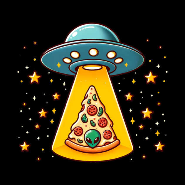 Ufo beaming Pizza, Funny Pizza Lover by logiamerch