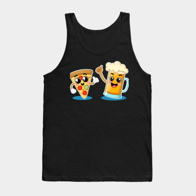Funny Beer and Pizza Lover Tank Top by logiamerch