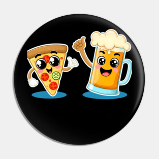 Funny Beer and Pizza Lover Pin
