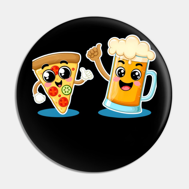 Funny Beer and Pizza Lover Pin by logiamerch