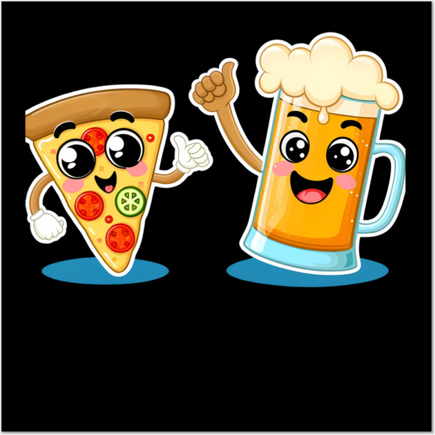 Funny Beer and Pizza Lover Wall Art by logiamerch