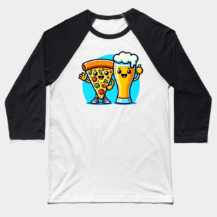Funny Beer and Pizza Lover Baseball T-Shirt