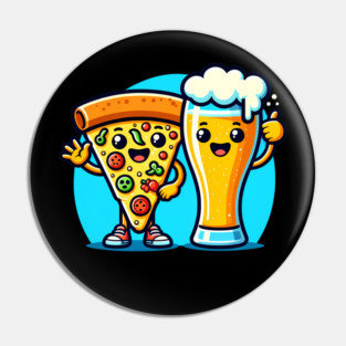 Funny Beer and Pizza Lover Pin