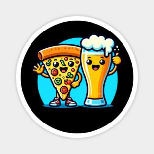 Funny Beer and Pizza Lover Magnet