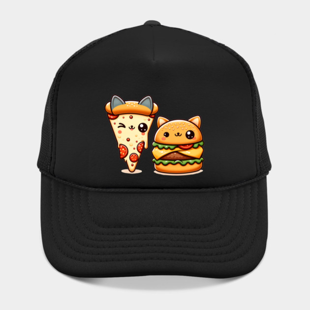 Kawaii Cat Buger and Pizza Lover by logiamerch