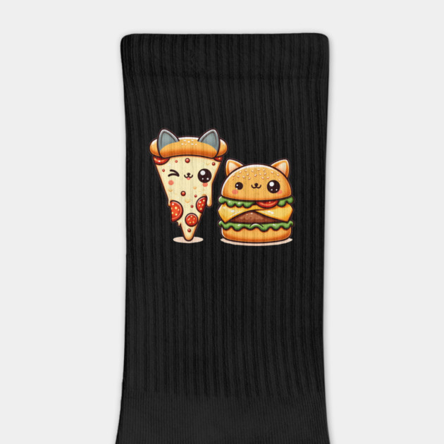 Kawaii Cat Buger and Pizza Lover by logiamerch