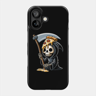 Grim Reaper  with Pizza, Funny Pizza lover Phone Case
