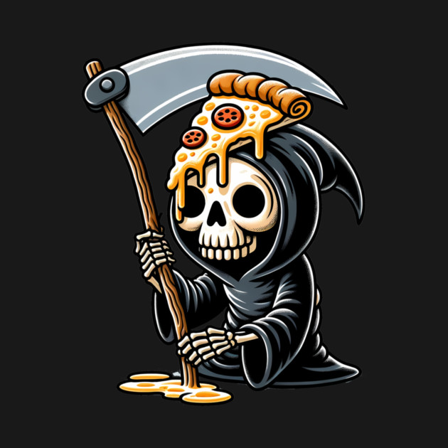 Grim Reaper  with Pizza, Funny Pizza lover by logiamerch