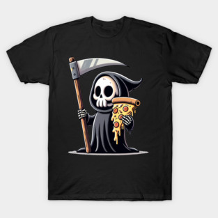 Grim Reaper with Pizza, Funny Pizza lover T-Shirt