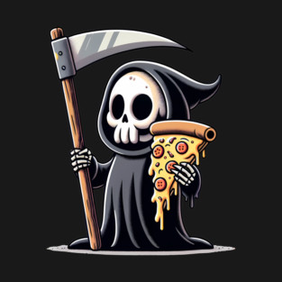 Grim Reaper with Pizza, Funny Pizza lover T-Shirt