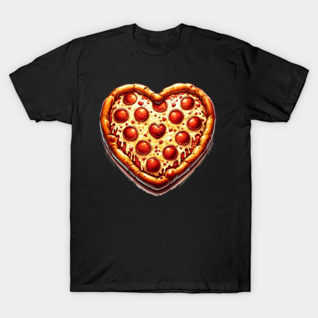 Pizza Lover Heart Shape T-Shirt by logiamerch