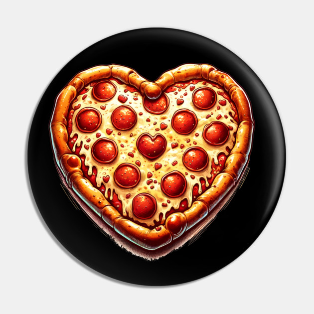 Pizza Lover Heart Shape Pin by logiamerch