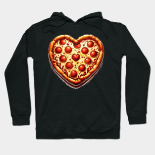 Pizza Lover Heart Shape Hoodie