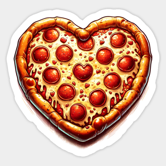 Pizza Lover Heart Shape Sticker by logiamerch