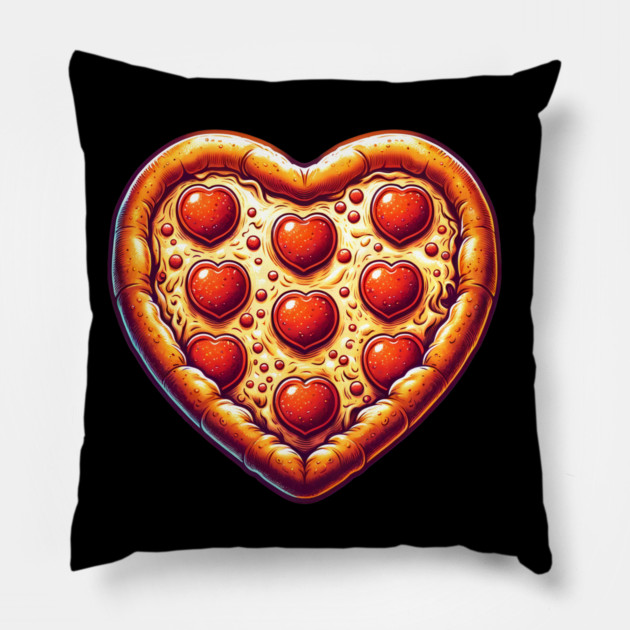 Pizza Lover Heart Shape Pillow by logiamerch