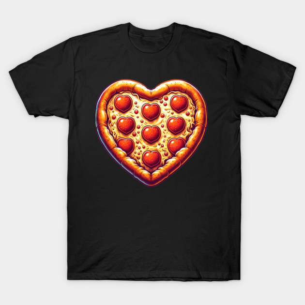 Pizza Lover Heart Shape T-Shirt by logiamerch