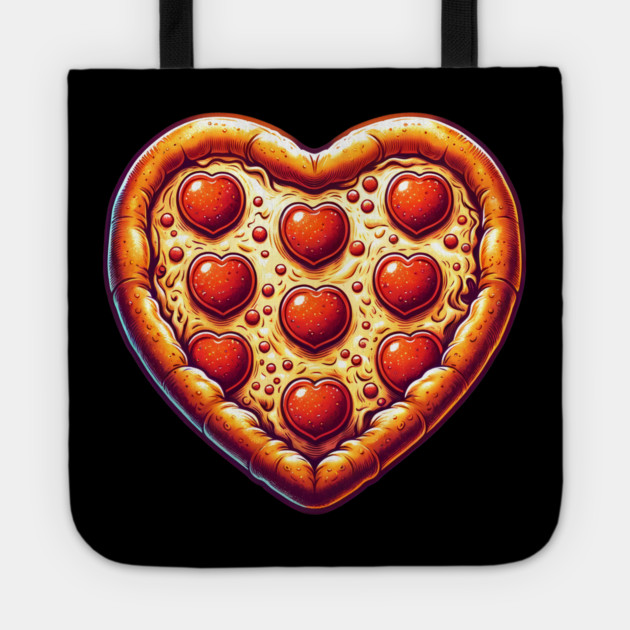 Pizza Lover Heart Shape Tote by logiamerch