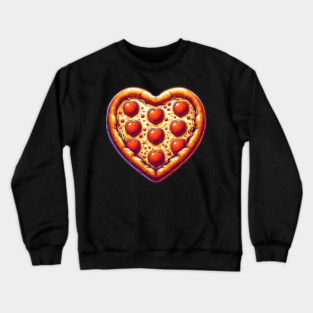 Pizza Lover Heart Shape Crewneck Sweatshirt