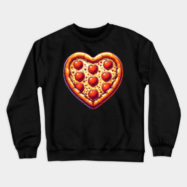 Pizza Lover Heart Shape Crewneck Sweatshirt by logiamerch
