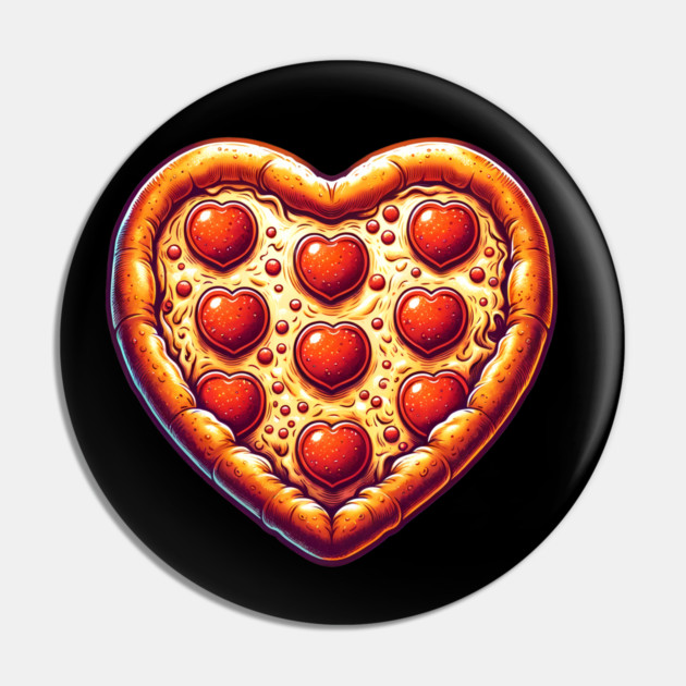 Pizza Lover Heart Shape Pin by logiamerch