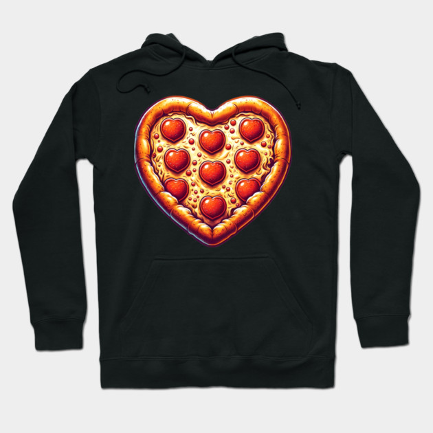 Pizza Lover Heart Shape Hoodie by logiamerch