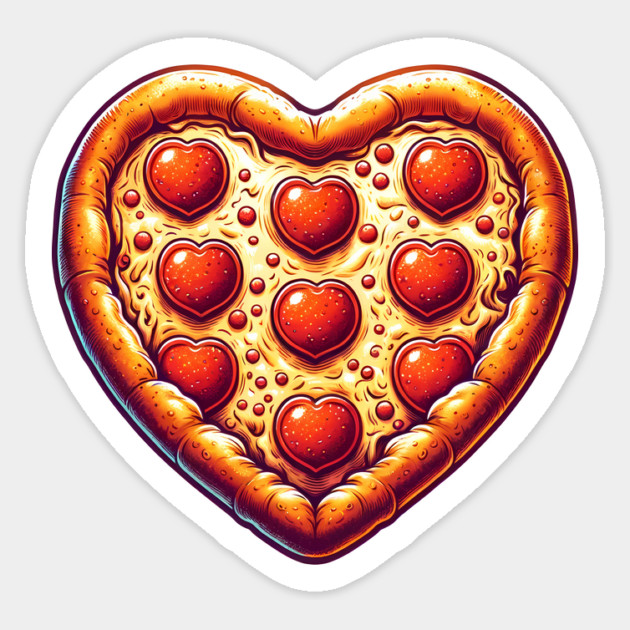 Pizza Lover Heart Shape Sticker by logiamerch