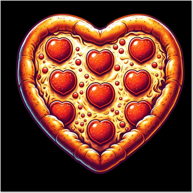 Pizza Lover Heart Shape Wall Art by logiamerch