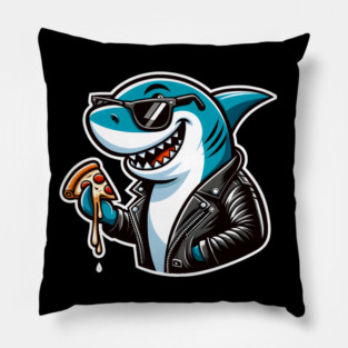 Funny Shark with Pizza, Pizza Lover Pillow