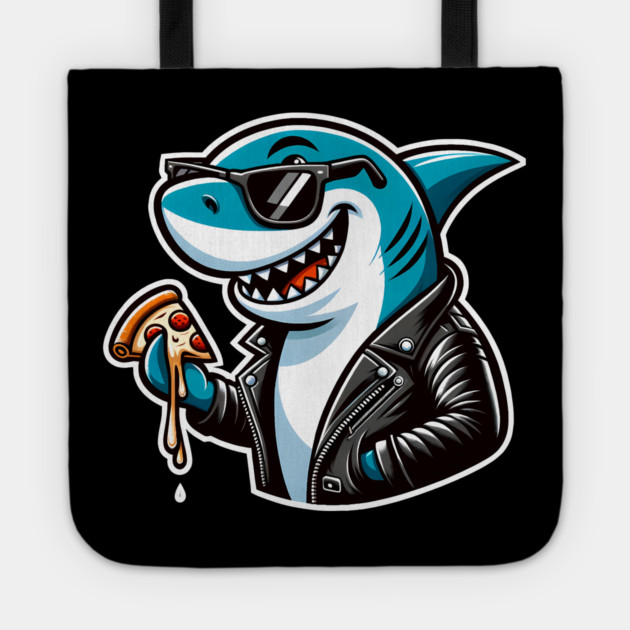 Funny Shark with Pizza, Pizza Lover Tote by logiamerch