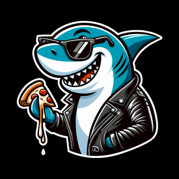 Funny Shark with Pizza, Pizza Lover by logiamerch