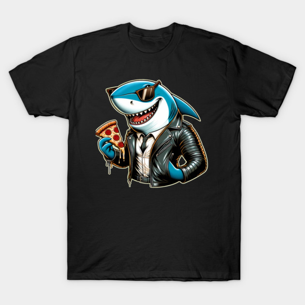 Funny Shark with Pizza, Pizza Lover T-Shirt by logiamerch