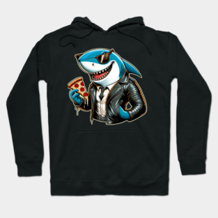Funny Shark with Pizza, Pizza Lover Hoodie
