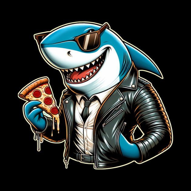 Funny Shark with Pizza, Pizza Lover by logiamerch