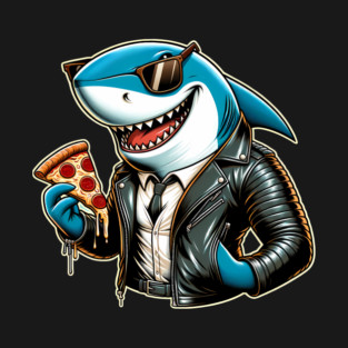 Funny Shark with Pizza, Pizza Lover T-Shirt