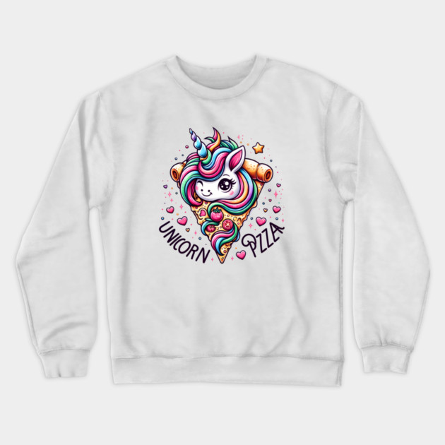 Pizza Unicorn Lover, Love Eating Pizza Crewneck Sweatshirt by logiamerch