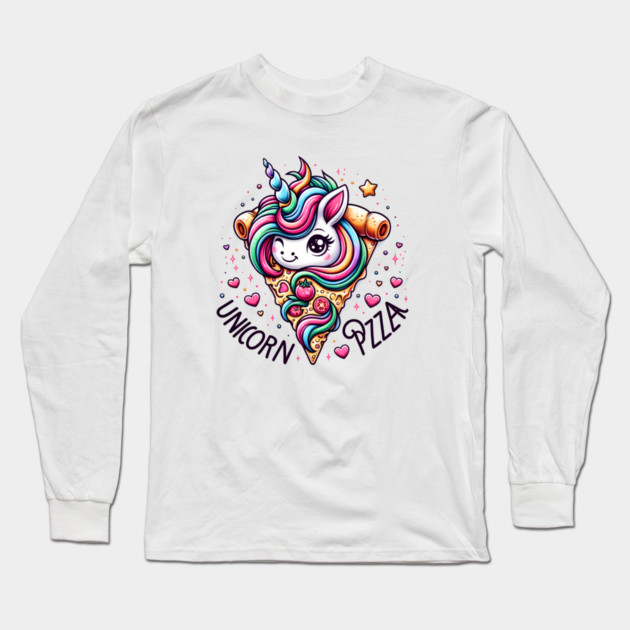 Pizza Unicorn Lover, Love Eating Pizza Long Sleeve T-Shirt by logiamerch