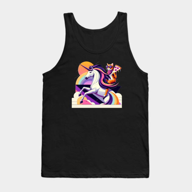 Pizza Unicorn Cat Lover, Love Eating Pizza Tank Top by logiamerch