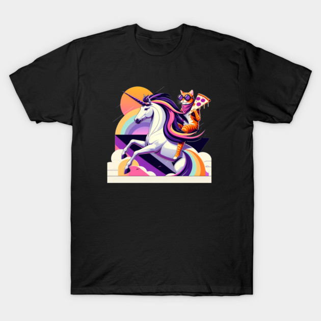 Pizza Unicorn Cat Lover, Love Eating Pizza T-Shirt by logiamerch