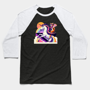 Pizza Unicorn Cat Lover, Love Eating Pizza Baseball T-Shirt