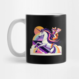 Pizza Unicorn Cat Lover, Love Eating Pizza Mug