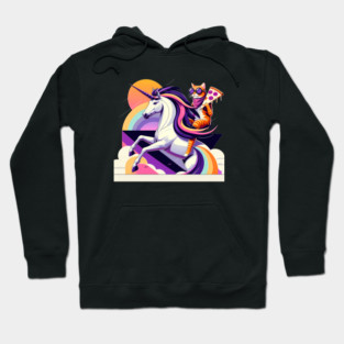 Pizza Unicorn Cat Lover, Love Eating Pizza Hoodie