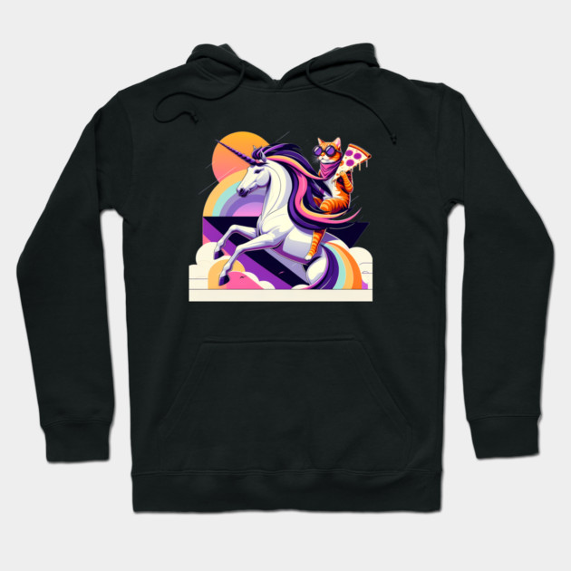 Pizza Unicorn Cat Lover, Love Eating Pizza Hoodie by logiamerch