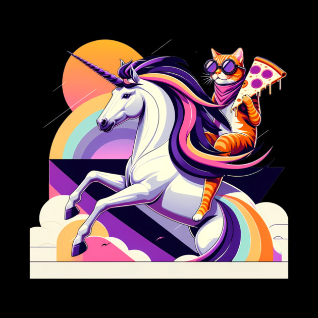 Pizza Unicorn Cat Lover, Love Eating Pizza by logiamerch