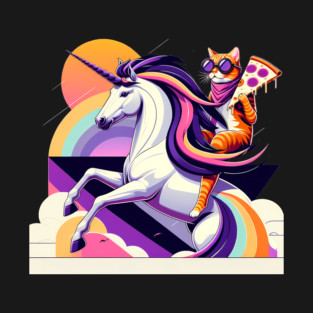 Pizza Unicorn Cat Lover, Love Eating Pizza T-Shirt