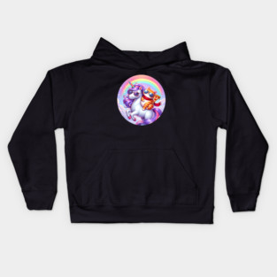Cute Pizza Unicorn Lover, Love Eating Pizza Kids Hoodie