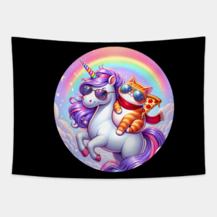 Cute Pizza Unicorn Lover, Love Eating Pizza Tapestry