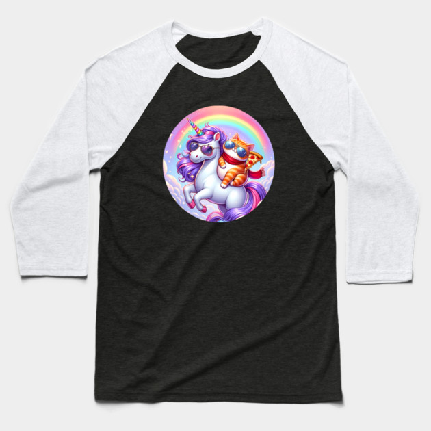 Cute Pizza Unicorn Lover, Love Eating Pizza Baseball T-Shirt by logiamerch