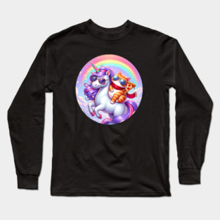 Cute Pizza Unicorn Lover, Love Eating Pizza Long Sleeve T-Shirt