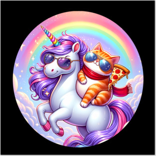 Cute Pizza Unicorn Lover, Love Eating Pizza Posters and Art