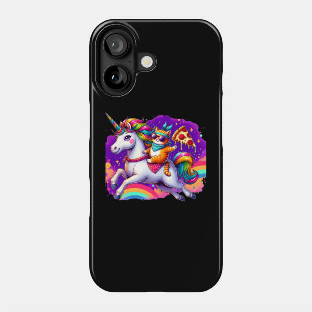 Pizza Unicorn and Cat Lover, Love Eating Pizza Phone Case by logiamerch
